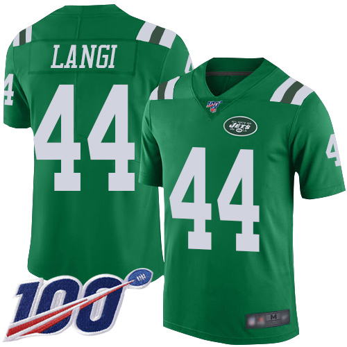 New York Jets Limited Green Youth Harvey Langi Jersey NFL Football #44 100th Season Rush Vapor Untouchable